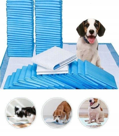 PODKŁADY CHŁONNE DLA PSA 60 X 60 100 SZT. MATY DO NAUKI SIKANIA + WORKI