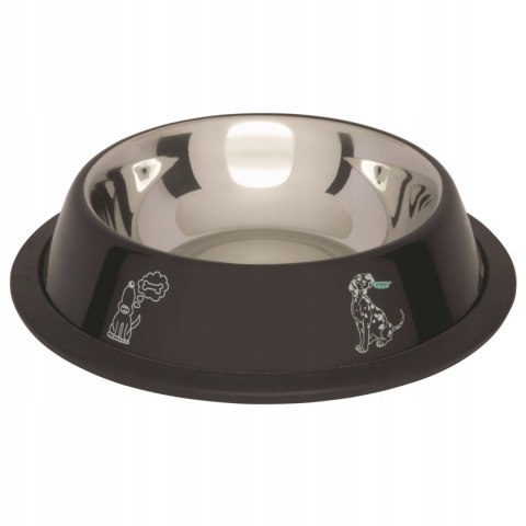 Pojedyncza miska metalowa Barry King czarny 0,7 l