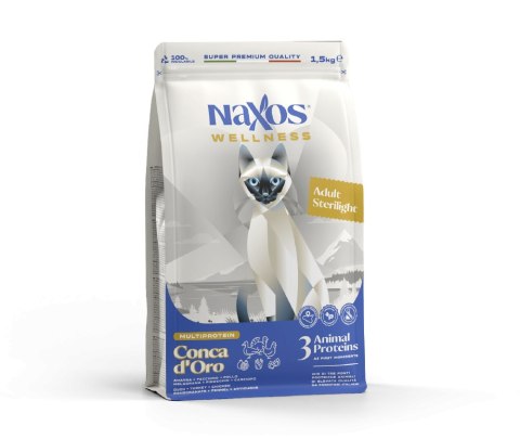 NAXOS CAT STERILIZED - kaczka, kurczak, indyk - karma dla kotów sterylizowanych 1,5 kg