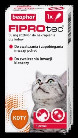 BEAPHAR Fiprotec M 1 Pipeta Kropli Przeciwko Ektopasożytom Dla Kotów 50mg