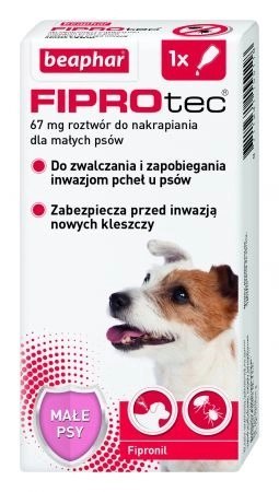 BEAPHAR Fiprotec Fiprotec S 1 Pipeta Kropli Przeciwko Ektopasożytom Dla Małych Psów 67mg