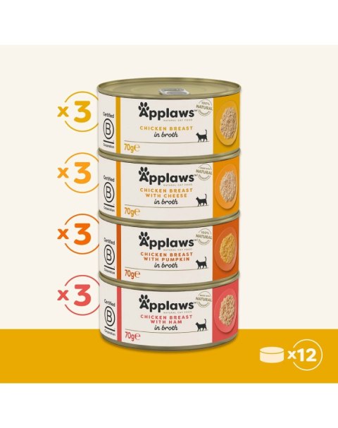 APPLAWS Chicken Selection In Broth Tins 12x70g