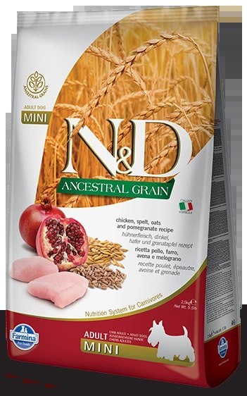 Farmina N&D Ancestral Grain Canine Adult Mini Chicken&Pomegranate 7kg