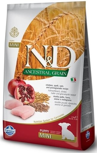 Farmina N&D Ancestral Grain Canine Puppy Mini Chicken&Pomegranate 2,5kg