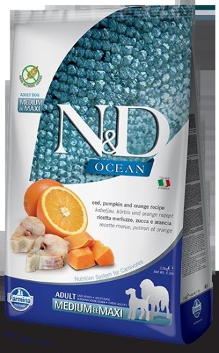 Farmina N&D Ocean Canine Adult Medium&Maxi Cod Pumpkin&Orange 2,5kg