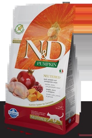 Farmina N&D Pumpkin Feline Neutered Recipe Quail Pumpkin&Pomegranate 5kg