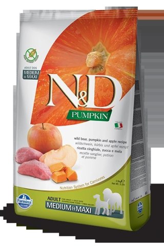 Farmina N&D Pumpkin Grain Free Canine Adult Medium&Maxi Boar&Apple 2,5kg