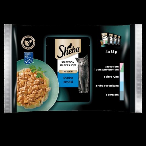 Sheba Saszetka Selection In Sauce Smaki Rybne 4x85g