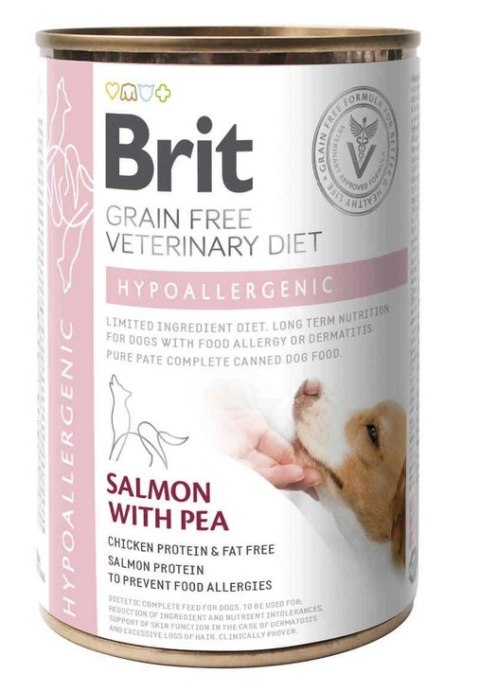 Brit Grain Free Veterinary Diet Dog Hypoallergenic Łosoś Z Groszkiem 400g