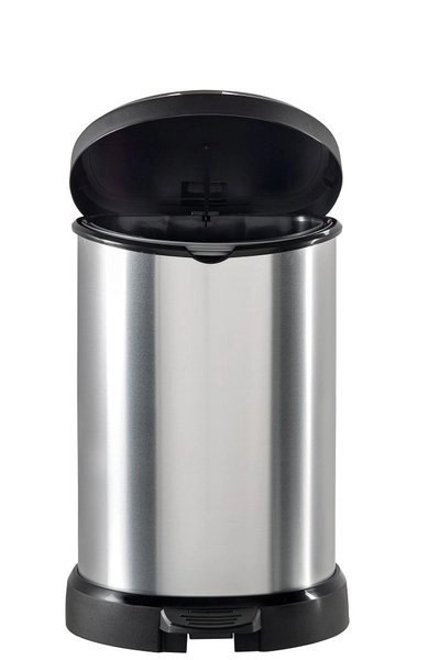Curver Kosz Na Śmieci Metalizowany Z Pedałem Czarno-Srebrny 20l