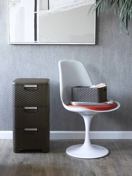 Curver Style Regał Z Szufladami Ciemny Brąz 42l