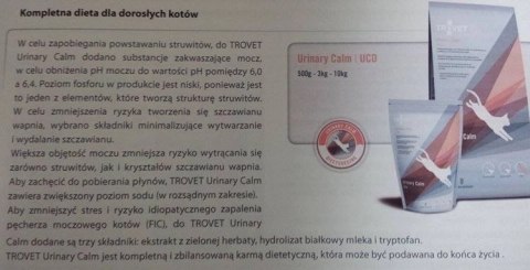TROVET UCD Urinary Calm Diet Dla Kota 3kg