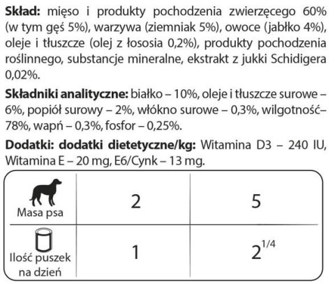 Dolina Noteci Premium Dla Psów Małych Ras Z Gęsią, Ziemniakami I Jabłkiem 185g