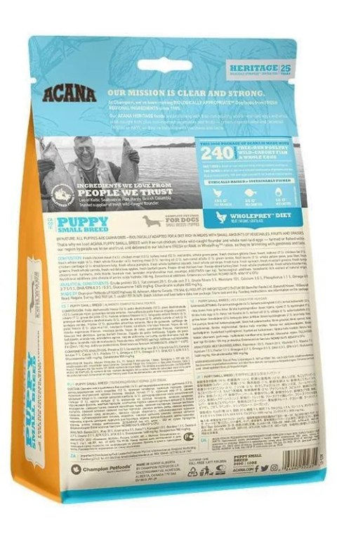 Acana Heirtage Puppy Small Breed 2kg