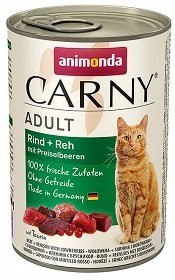 Animonda Cat Carny Adult Wołowina + Dziczyzna Z Borówkami 400g