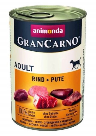 Animonda GranCarno Adult Dog Wołowina + Indyk 400g