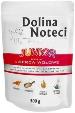 Dolina Noteci Premium Junior Bogata W Serca Wołowe 300g