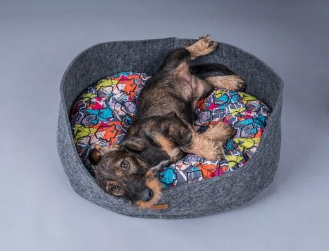 AMIPLAY Legowisko Owalne 2w1 Hygge Szare L