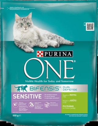 Purina One Cat Sensitive Karma Z Indykiem Dla Kota 800g