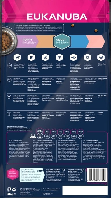 Eukanuba Adult Small&Medium Grain Free Łosoś 3kg