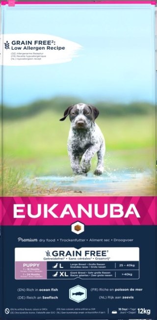 Eukanuba Puppy&Junior Large Breeds Grain Free Łosoś 12kg