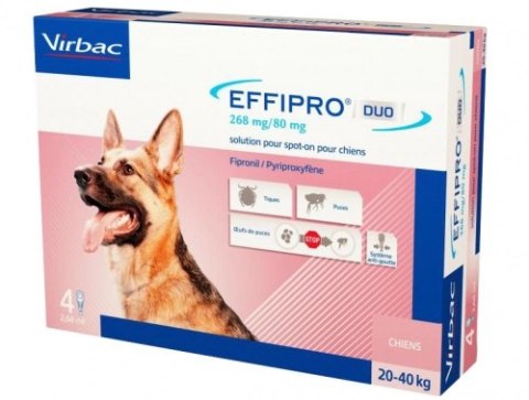 Virbac EFFIPRO Duo Pies L 20-40kg 4x2,68ml
