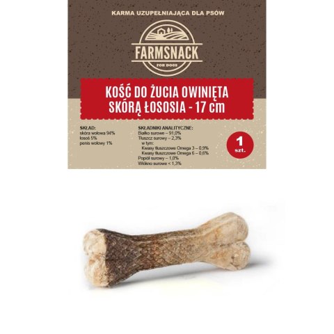 FarmSnack Kość Do Żucia Owinięta Skórą Łososia 17cm