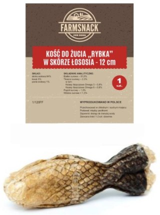 FarmSnack Kość Do Żucia Rybka W Skórze Łososia 12cm