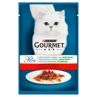 Purina Gourmet Perle Karma dla kotów mini fileciki w sosie z wołowiną i marchewką 85 g