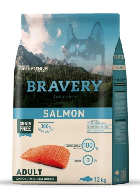 Bravery Grain Free Adult Medium Large Salmon 12kg