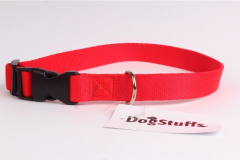 DogStuffs Obroża z plastikową klamrą 15mm/24-40cm czerwona