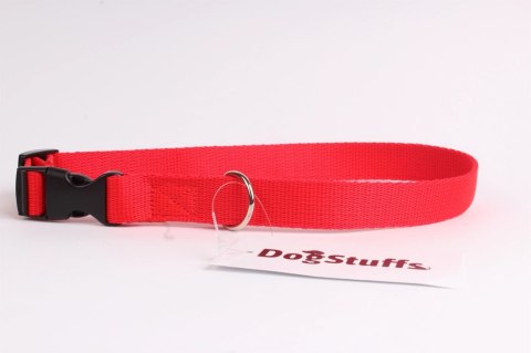 DogStuffs Obroża z plastikową klamrą 25mm/34-60cm czerwona