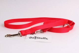 DogStuffs Smycz Regulowana - Czerwona 20mm/220cm