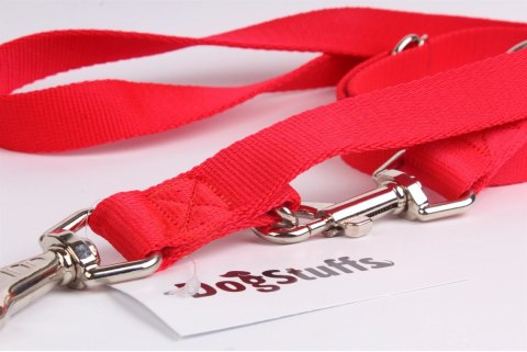 DogStuffs Smycz Regulowana - Czerwona 20mm/220cm