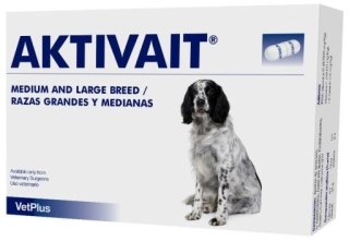 VetPlus AKTIVAIT zmiany w mózgu/starzenie się dla psów średnich i dużych 60 kapsułek