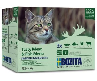 BOZITA Multibox Mięsne I Rybne Kawałki W Galaretce (12X85g)