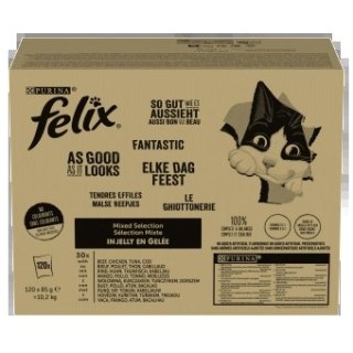 Felix Fantastic Karma Dla Kotów Wybór Smaków 120x85g