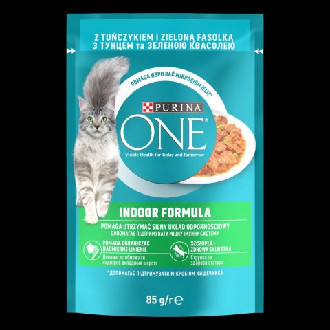 Purina One Indoor Formula Karma Dla Kota Z Tuńczykiem I Zieloną Fasolką 85g