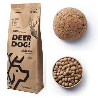 Deer Dog Jeleń z jeżynami 1,5 kg 5+1 gratis DUŻE i średnie rasy karma sucha DZICZYZNA