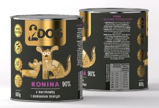 2Dog mokra karma konina z siemieniem 800g