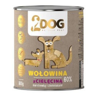 2Dog mokra karma wołowina z cielęcina 800g