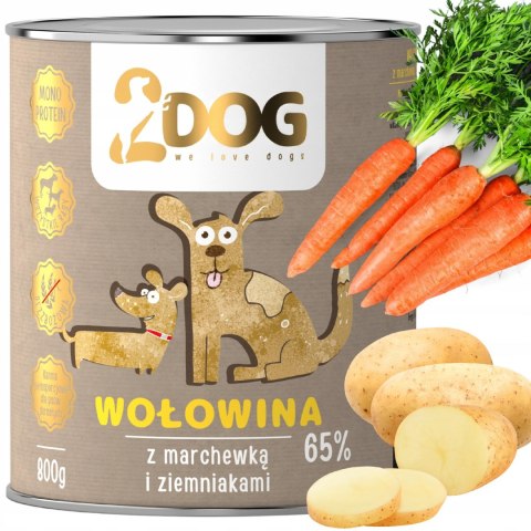 2Dog mokra karma wołowina z rosołem 800g