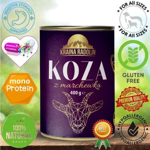 Kraina Radolin 400g Koza z marchewką 50% mięsa