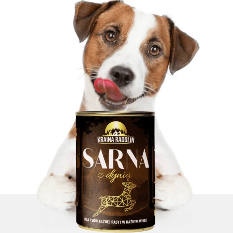 Kraina Radolin Sarna z dynią 400g 84% mięsa karma mokra dla alergików z nadwrażliwością pokarmową