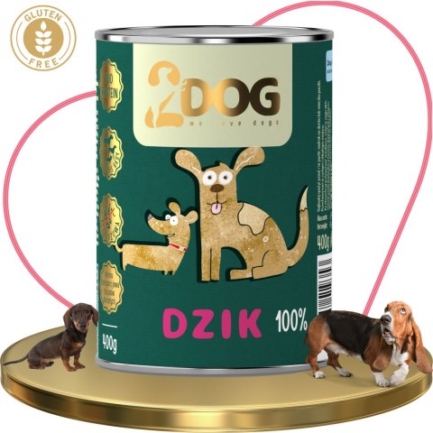 MOKRA KARMA DLA PSA 100% DZIK 400G MONOPROTEINOWA BEZZBOŻOWA HIPOALERGICZNA