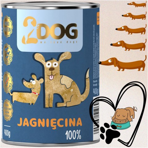 MOKRA KARMA DLA PSA 100% JAGNIĘCINA 400g MONOPROTEINOWA HIPOALERGICZNA