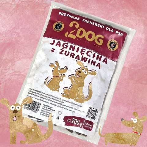2Dog Przysmak treserski dla psa Jagnięcina z żurawiną 200g