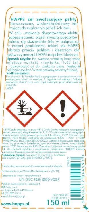 Bros Happs Żel Zwalczający Pchły 150ml