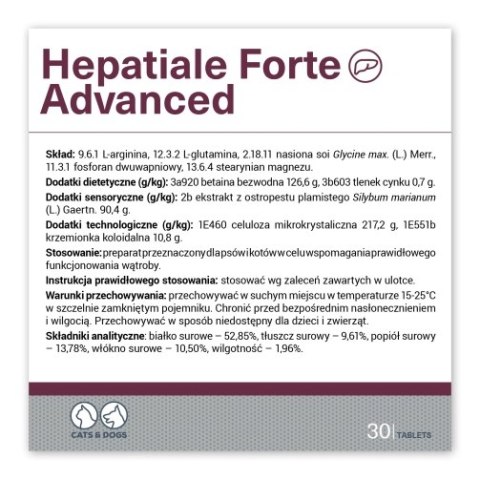 VETEXPERT Hepatiale Forte Advanced 30 Tabletek