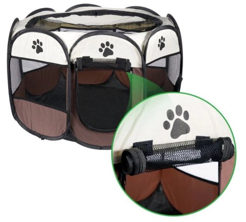 Leobert Sp. Z O. o. Składany Kojec Legowisko Klatka Dla Psa Kota Brązowy 91x91x58cm